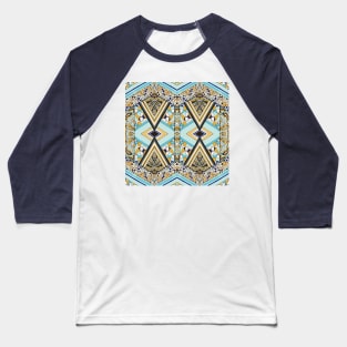 Handmade Blue and Yellow Geometry Baseball T-Shirt